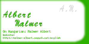 albert malmer business card